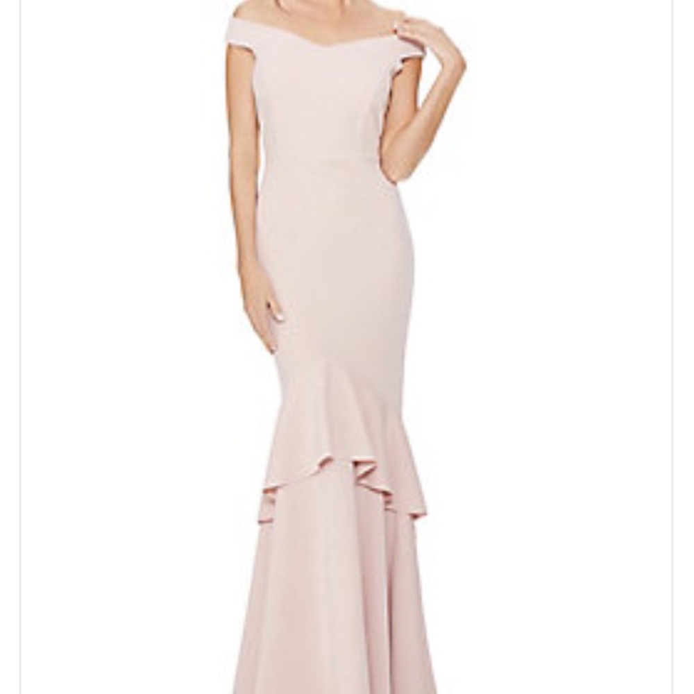 Gown off the shoulder ruffle